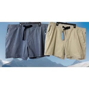 2* Foundry Big And Tall 4XL Mens Hiking Shorts Comfort‎ Stretch Beige Blue